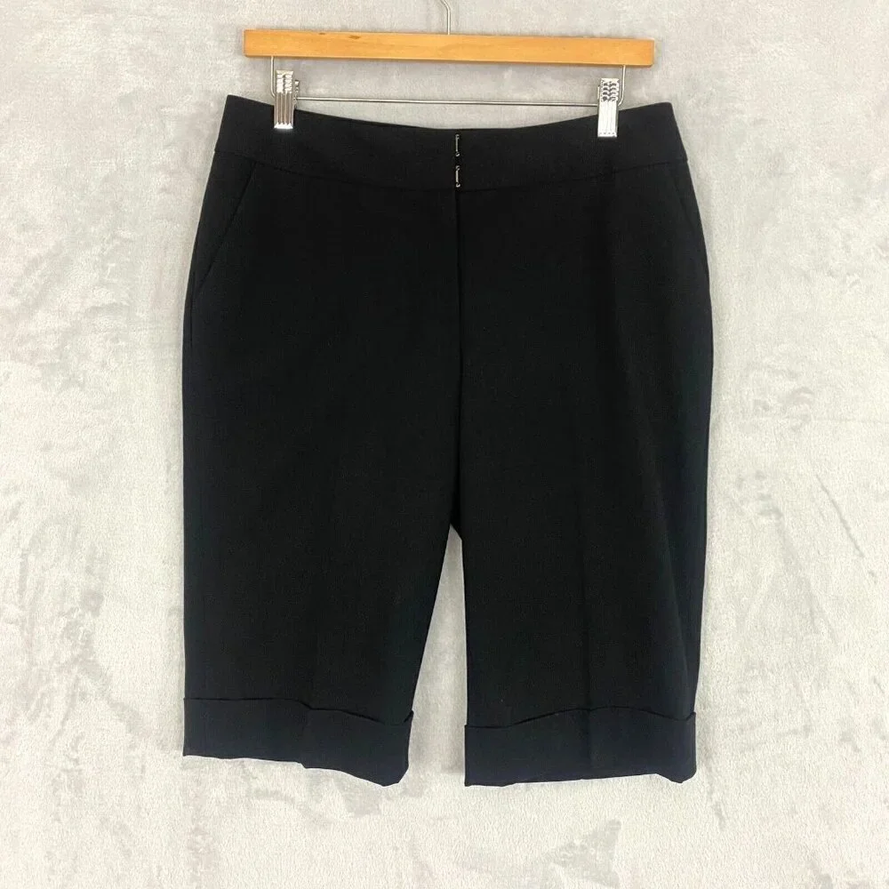 Semantiks Cuffed Bermuda Shorts Women's Size‎ 6 Black Golf Formal Casual Stretch